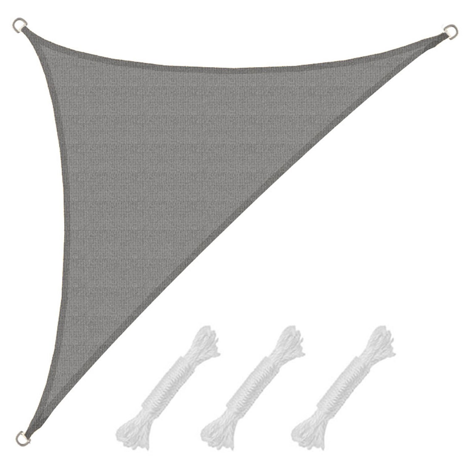 UV Sonnensegel 3x3x4,2 HDPE Dreieck Rechtwinklig Sonnenschutz Garten Grau 