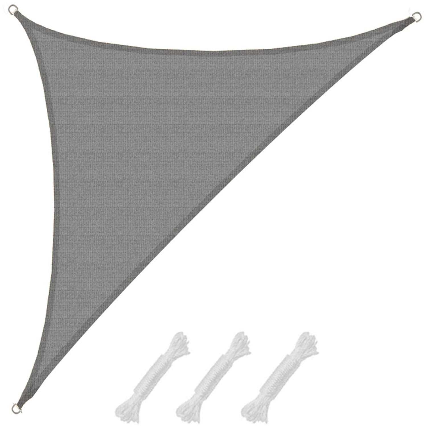 UV Sonnensegel 4,2x4,2x6 HDPE Dreieck Rechtwinklig Sonnenschutz Garten Grau 