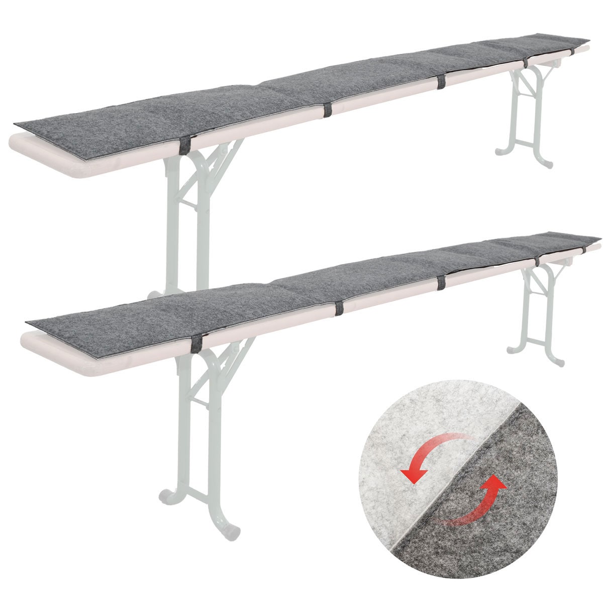 2x FILZ Bierbank Auflage zum Wenden 220x25 x2cm Polster Bierzeltgarnitur Auflage 