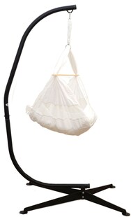 Komplettset Babywiege mit Gestell - Federwiege bis 15kg - Ständer 205cm 