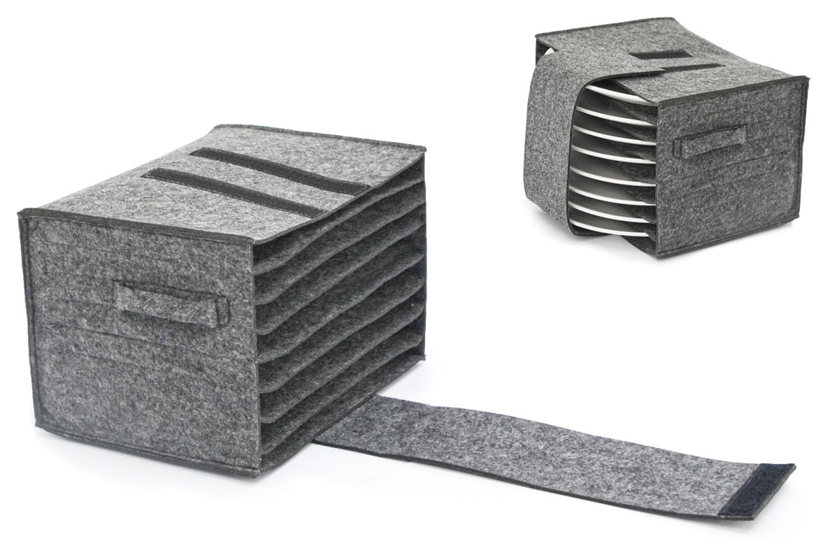 Wohnmobil Tellerhalter f&uuml;r 8 Teller Filz Geschirrhalter Camping Geschirr 