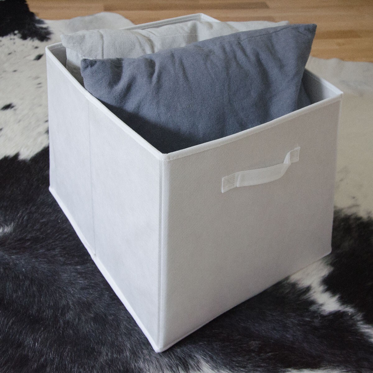 4 Stück Faltbare Aufbewahrungsboxen – 33x33x33 Cm, Creme, Mit Metallöse, Platzsparend & Stabil