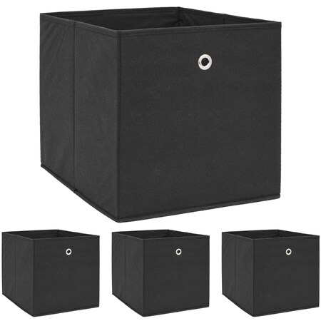 4er Set Aufbewahrungsbox für Kallax Regal 33x38x33 mit Öse Faltbox