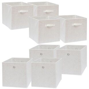 Faltbox Set 4 Boxen für Kallax Regal weiß 33x38x33cm Expedit Box faltbar 