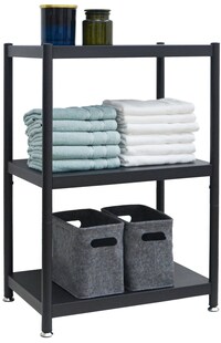 Industrial Design Metallregal 61x41x90 Standregal 3 Ebenen Metall Regal Schwarz 