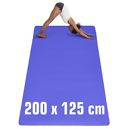 200x116 XXL Fitnessmatte - 6mm Extra Breite Yogamatte - Rutschfeste Sportmatte 
