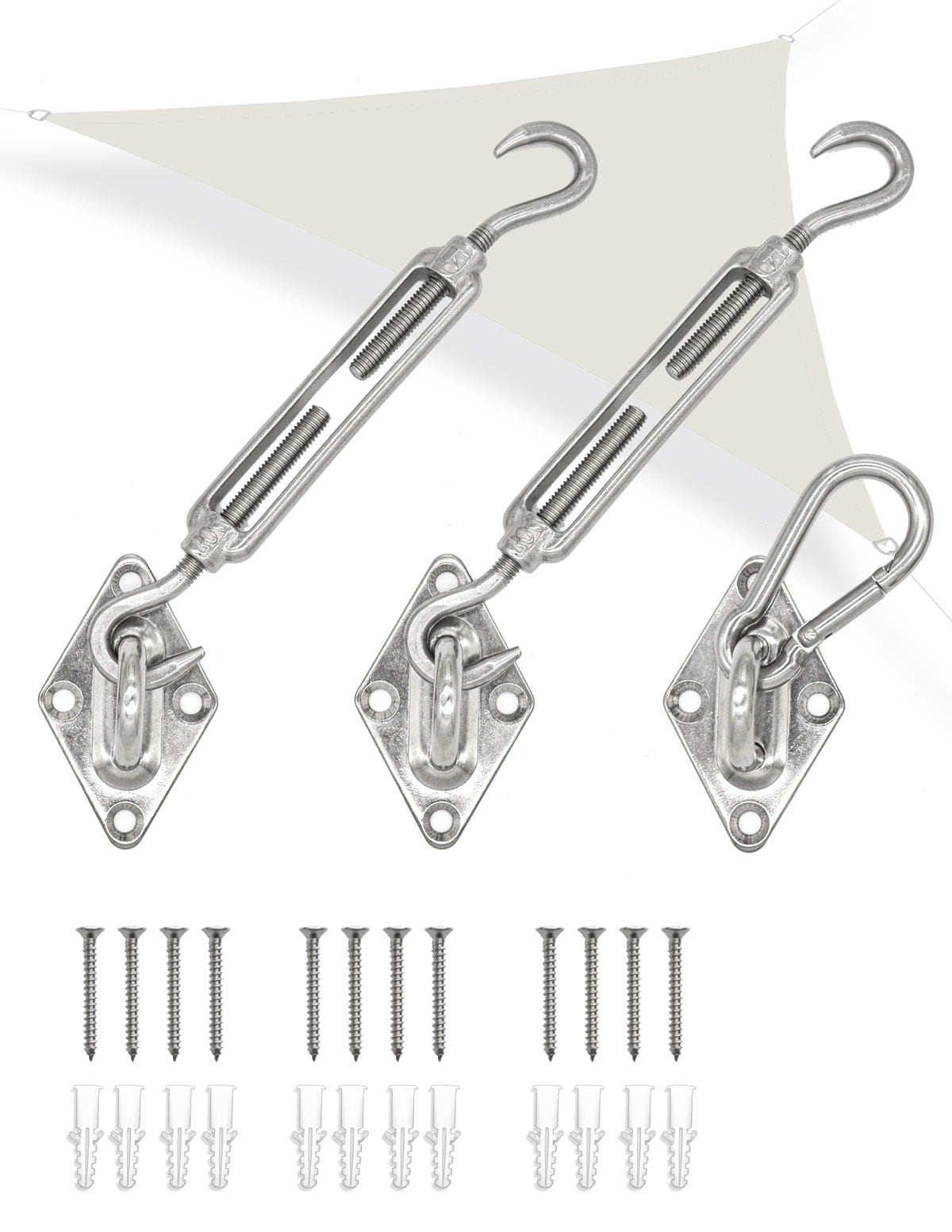 Schwerlast Befestigung f&uuml;r Dreieck Sonnensegel Befestigungsset Sonenschutz Segel 