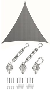 5x5x5 UV Sonnensegel Dreieckig Atmungsaktiv - Sonnenschutz Segel mit Befestigung 