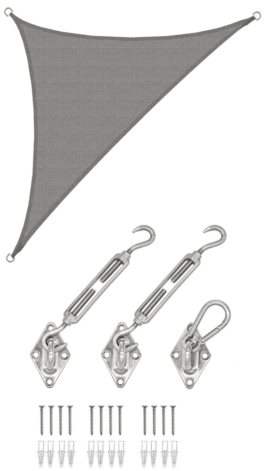 3x3x4,2 Sonnensegel Dreieckig Atmungsaktiv - Dreieck Segel mit Befestigung