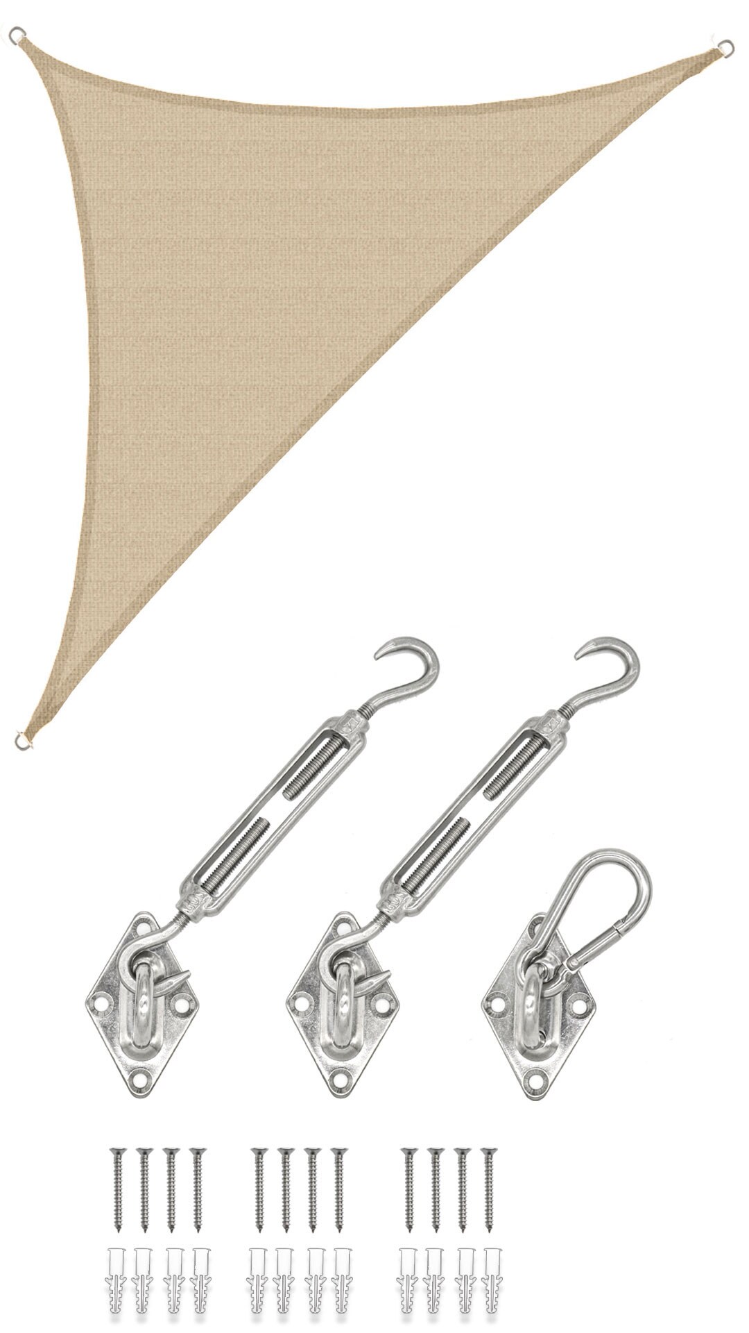4,2x4,2x6 Sonnensegel Dreieckig Atmungsaktiv - Dreieck Segel mit Befestigung 