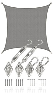 3x3 UV Sonnensegel Viereckig Atmungsaktiv - Sonnenschutz Segel mit Befestigung 