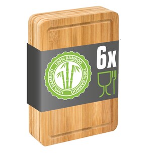 6er Set: Frühstücksbrettchen Holz 22x15 Brotzeitbretter Kleine Schneidebretter 