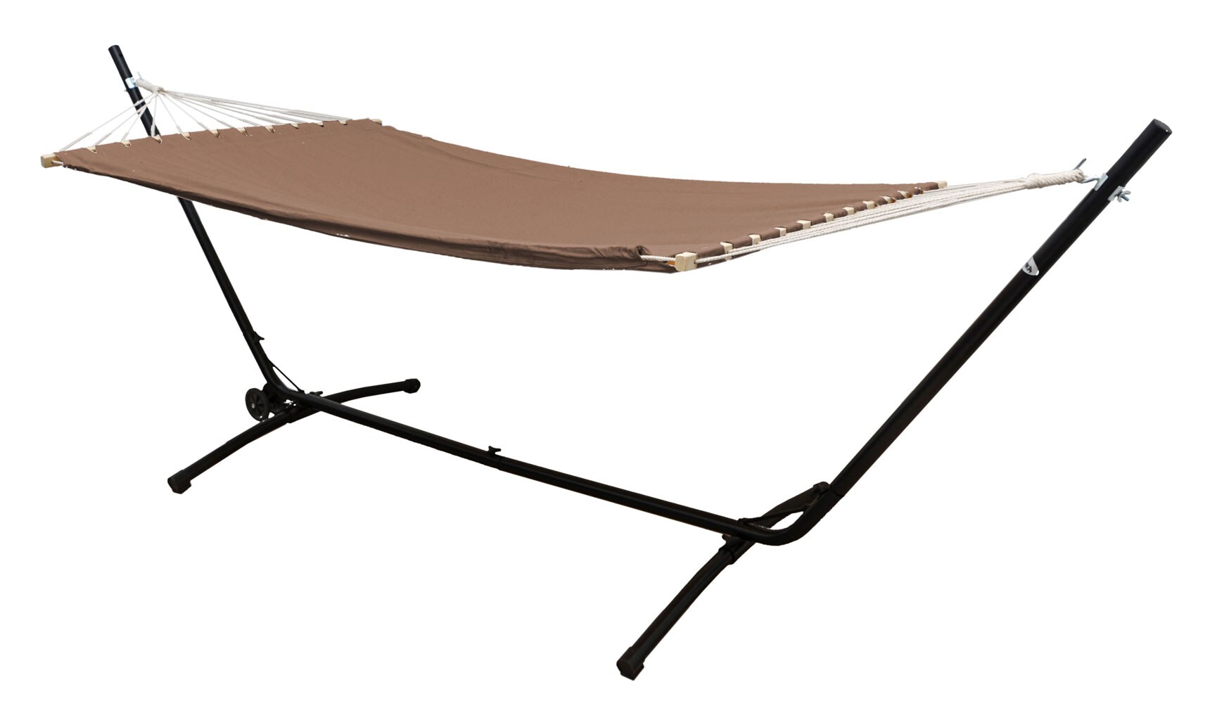 Doppel H&auml;ngematte mit Gestell auf Rollen 335x100 H&auml;ngemattengestell Verstellbar 