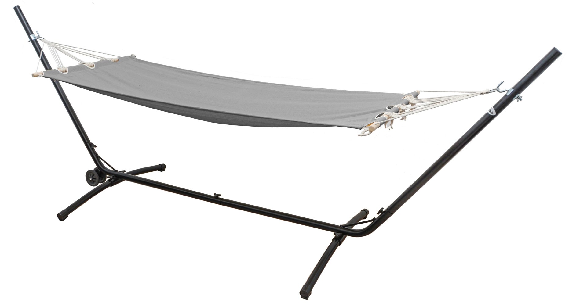 Outdoor H&auml;ngematte mit Gestell auf Rollen 335x100 H&auml;ngemattengestell Verstellbar 