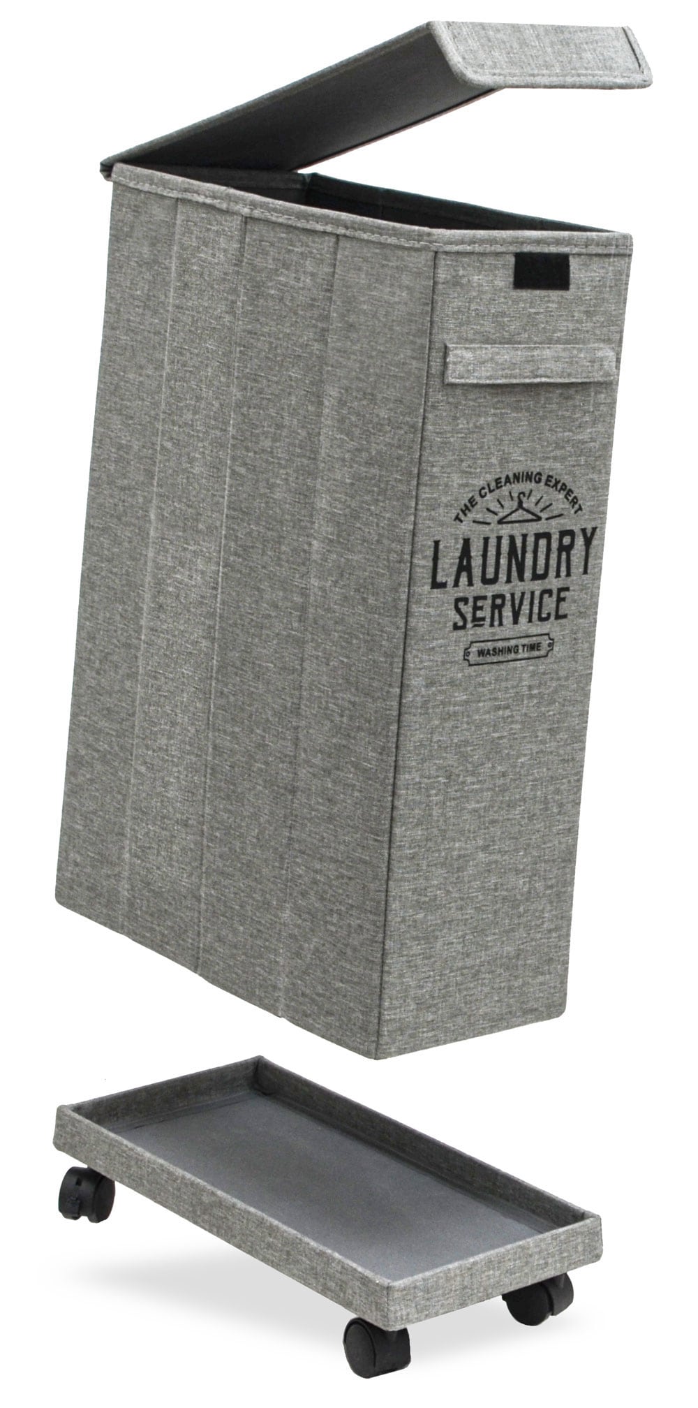 50L W&auml;schekorb mit Rollen - 20x40x60 W&auml;schesammler Schmal - W&auml;sche Nischenregal 