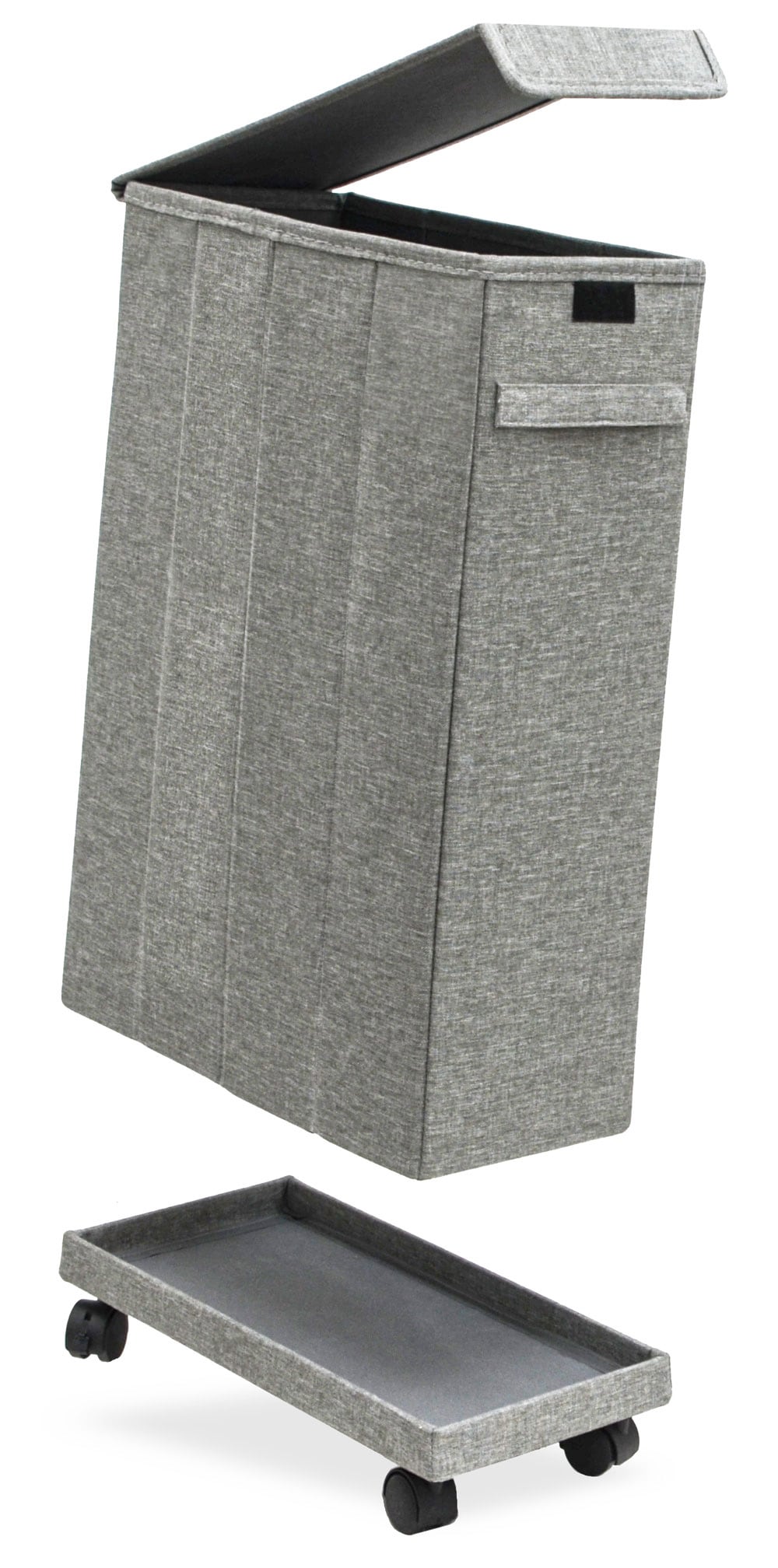 50L W&auml;schekorb mit Rollen - 20x40x60 W&auml;schesammler Schmal - W&auml;sche Nischenregal 