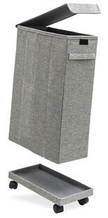 50L Wäschekorb mit Rollen - 20x40x60 Wäschesammler Schmal - Wäsche Nischenregal 