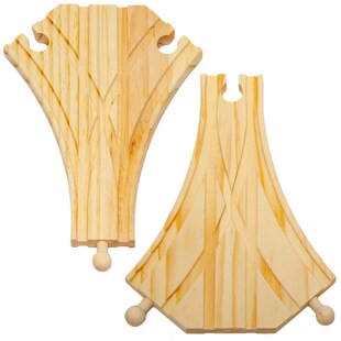2er Set Weichen aus Holz je ca. 18x12,5cm Weichenset Holzeisenbahn Bogenweichen 