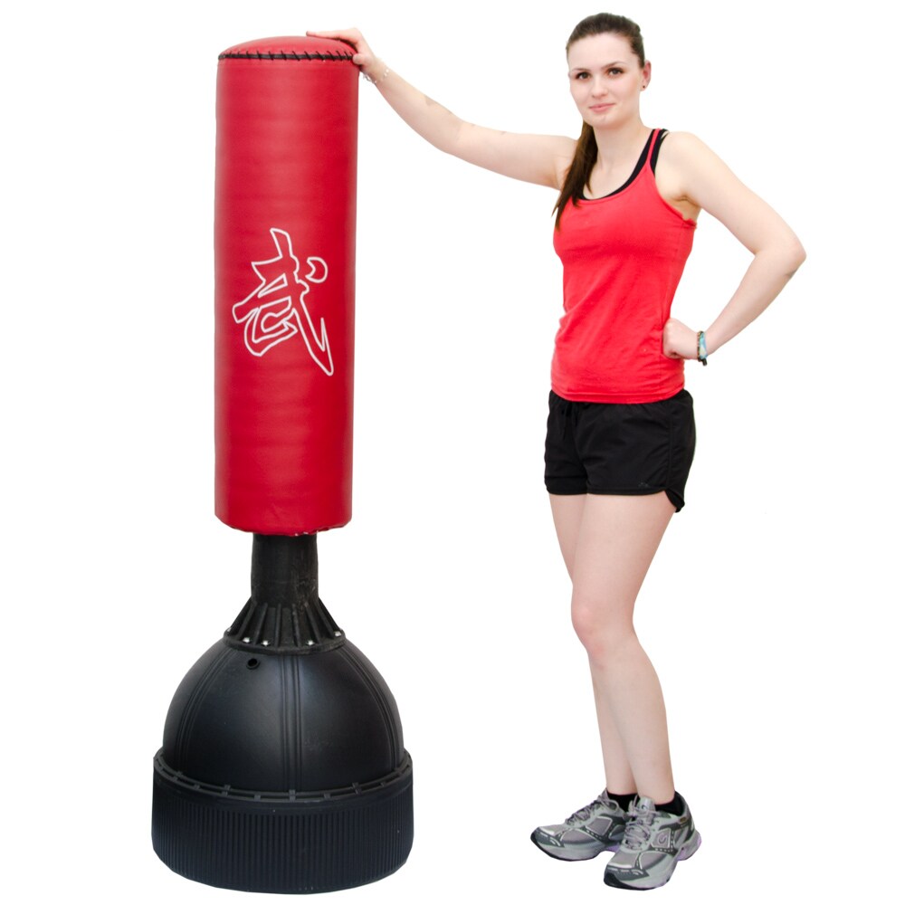 160 cm Standboxsack Box Punching Bag Standfuß PU Boxsack Stehend Boxständer Rot