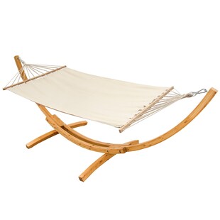 Hängematte mit Gestell 310x120cm - Holz Hängemattengestell 