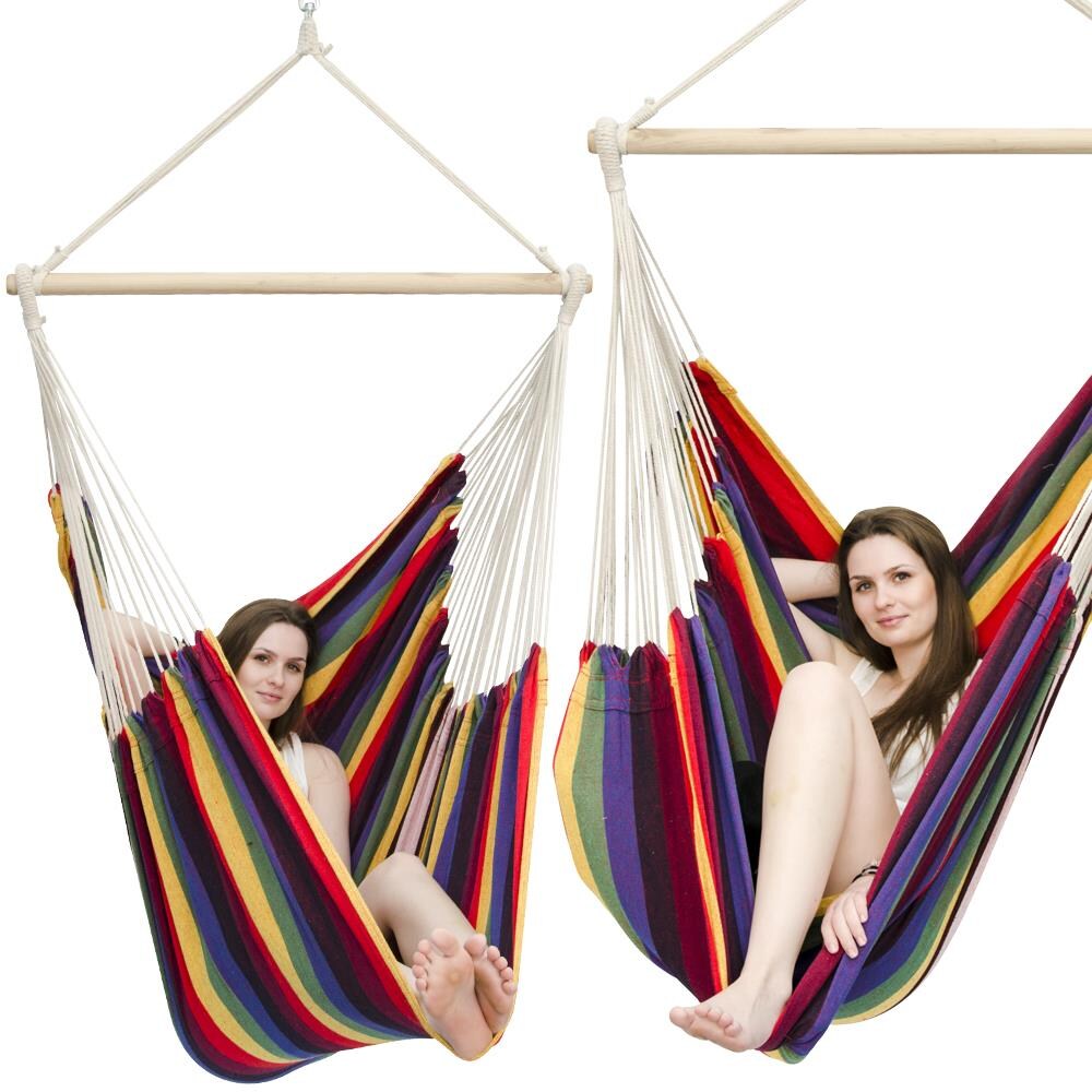 XXL Hängesessel 185x130cm Hängestuhl 2 Personen Hängesitz bis  Baumwolle Hängematte 360° Swifel