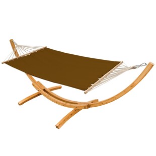 Hängematte mit Gestell 310 x 120 cm - Holz Hängemattengestell 