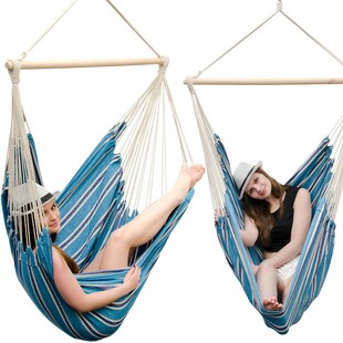 XXL Hängesessel 185x130cm Hängestuhl 2 Personen Hängesitz bis 150kg Baumwolle Hängematte 360° Swifel 