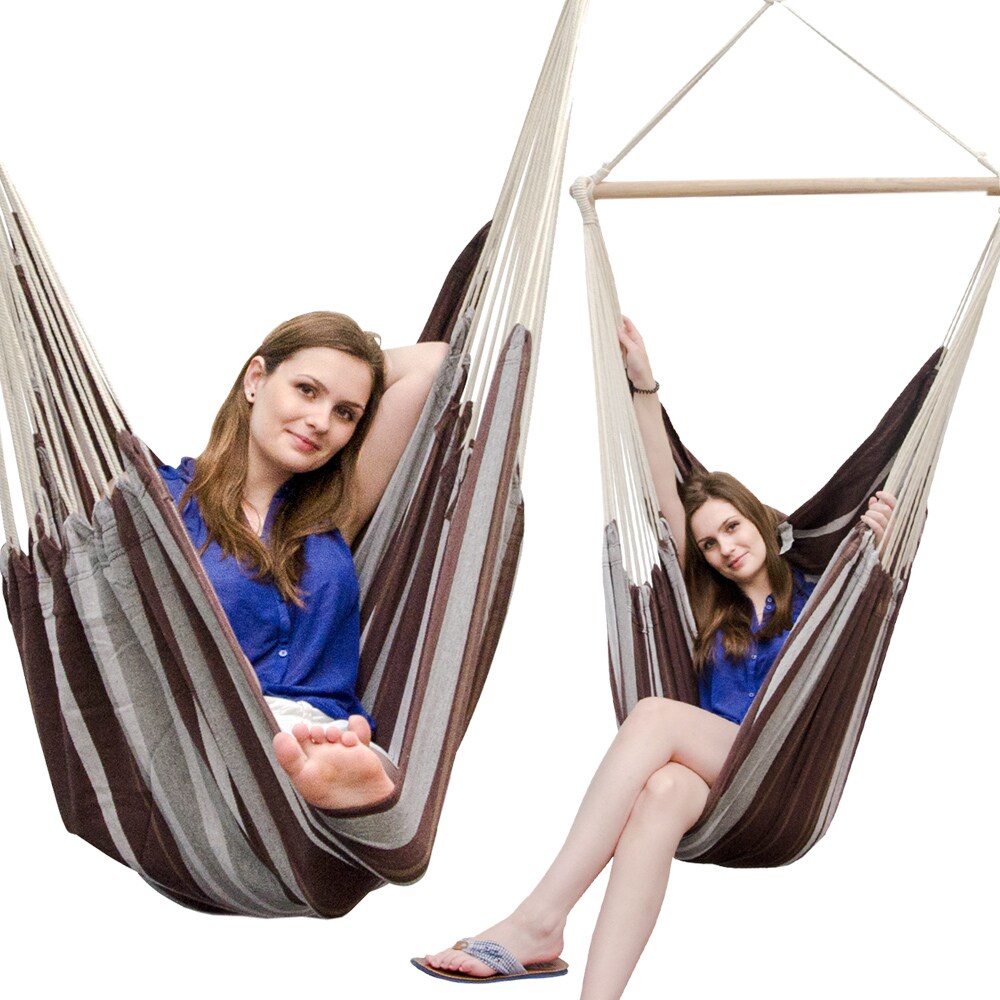 XXL Hängesessel 185x130cm Hängestuhl 2 Personen Hängesitz bis  Baumwolle Hängematte 360° Swifel
