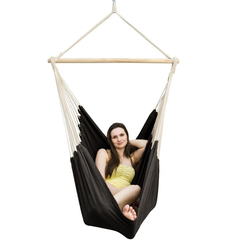 XXL H&auml;ngesessel 185x130cm H&auml;ngestuhl 2 Personen H&auml;ngesitz bis 150kg Baumwolle H&auml;ngematte 360&deg; Swifel 
