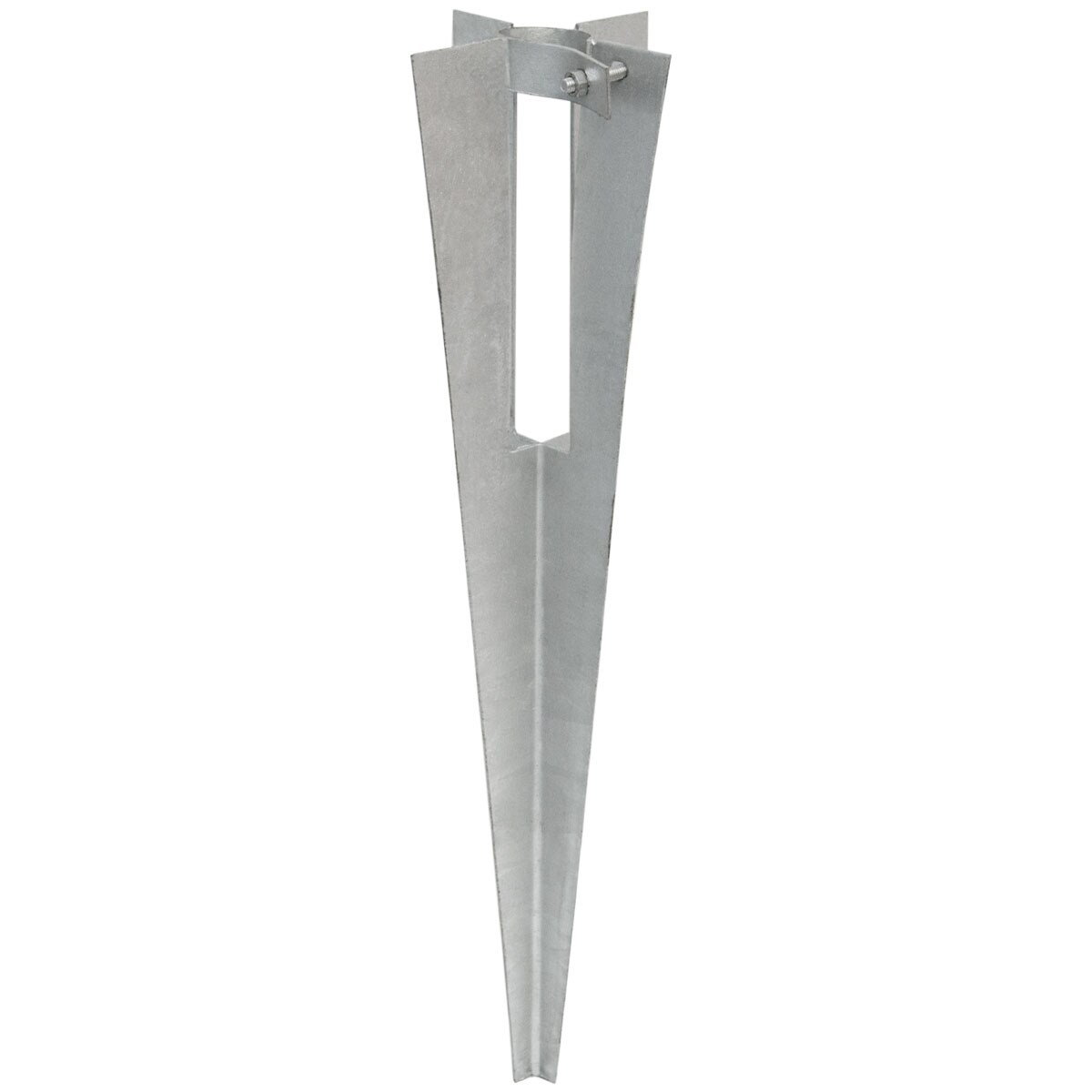 Einschlagbodenh&uuml;lse mit Klemmschelle 50cm Bodenh&uuml;lse &Oslash;36 mm Metall H&uuml;lse Pfostentr&auml;ger | feuerverzin 