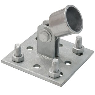 Strebenplatte Aufschraub-Platte Strebenhalter f. Zaunstreben Ø35mm feuerverzinkt 