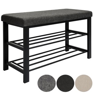 Schuhregal offener Schuhschrank 2 Böden stabile Sitzbank Schuhbank Schuhablage 