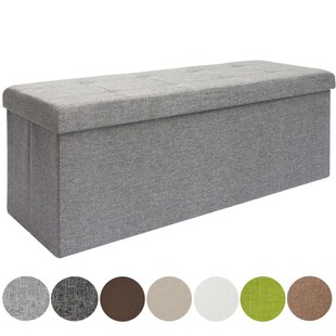 Faltbare Sitzbank 110x38x38cm Sitztruhe inkl. 2 Trennwände 120L Polsterbank Grau 