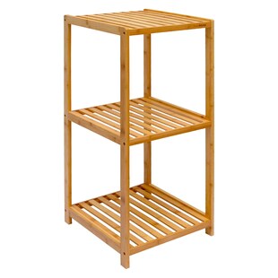 Badregal 83x38x40cm Bambus Holz Regal 3 Fächer Bad Badezimmer Standregal Ablage 