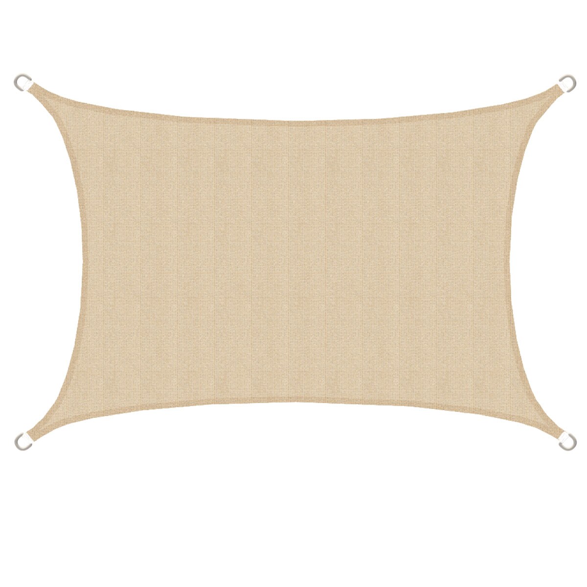 UV Sonnensegel 3x2 HDPE Rechteckig Sonnenschutz Überdachung Garten Balkon Beige