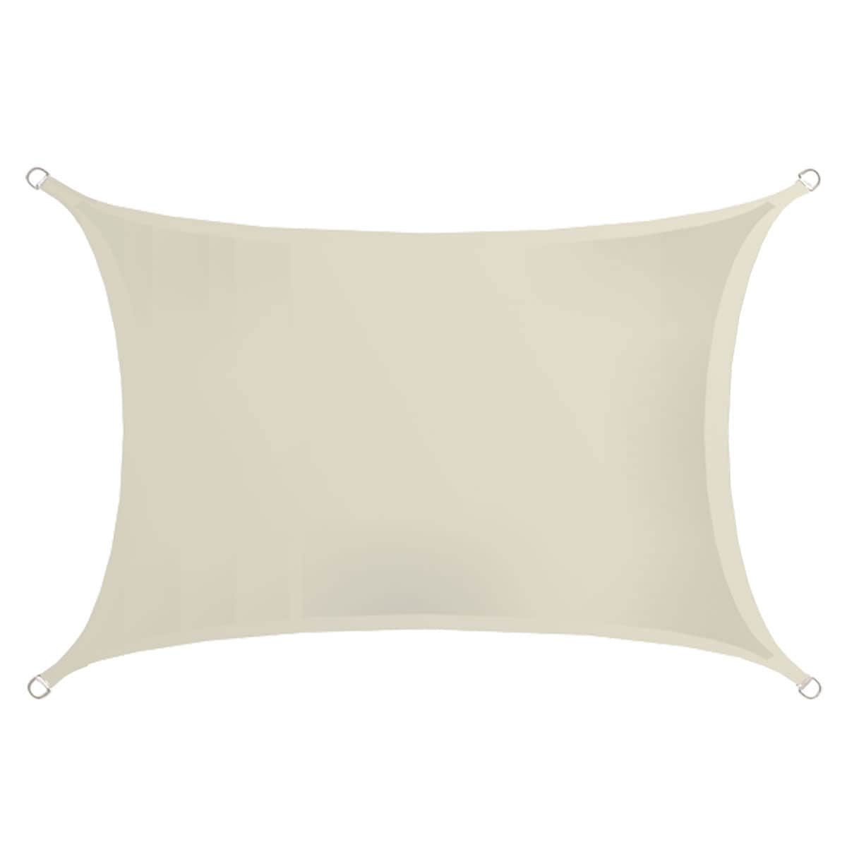 UPF50+ UV Sonnensegel 2x3 Polyester Rechteck Wasserabweisend Garten Balkon Beige 