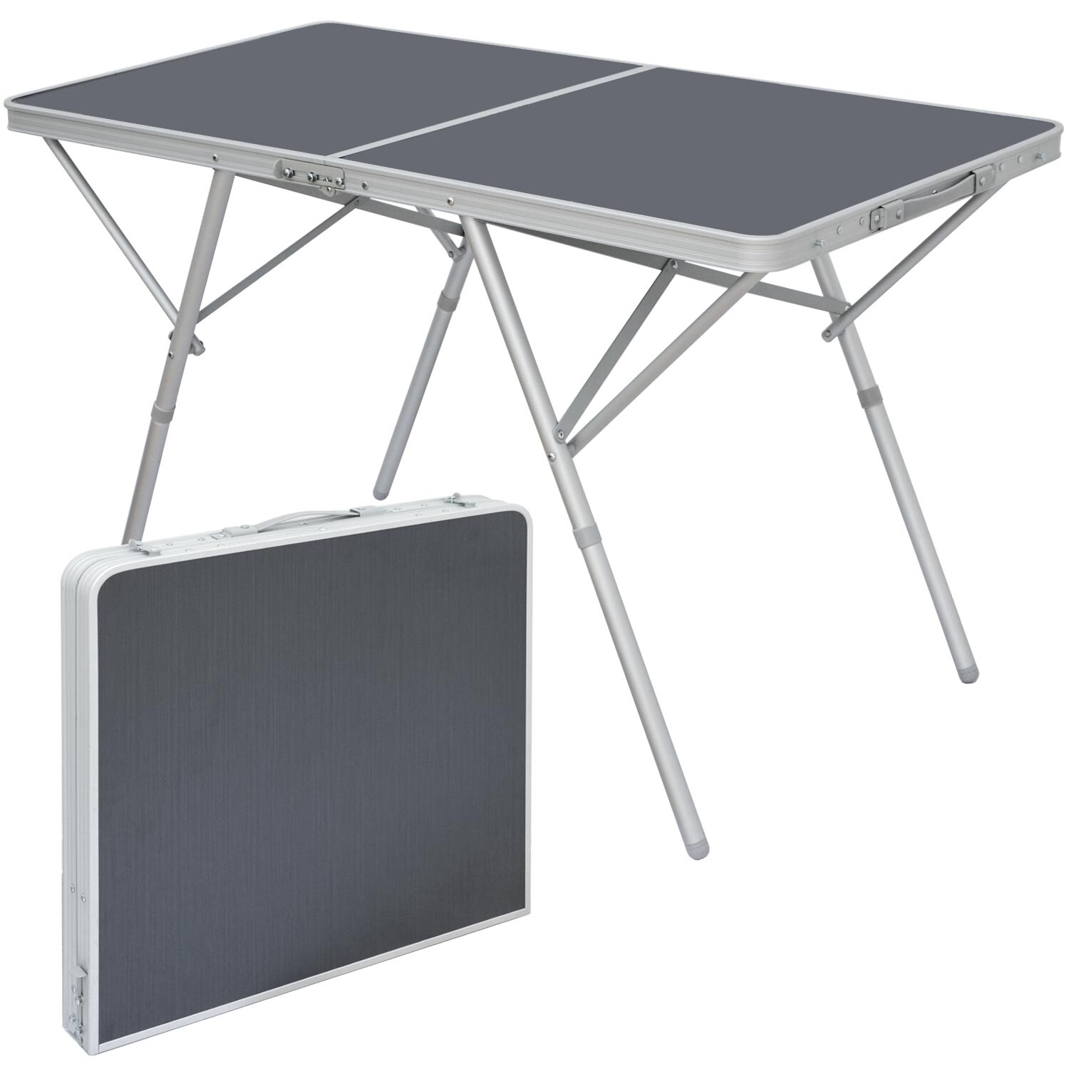 Standfester Aluminium Campingtisch 120x60x70cm Stabiler Klapptisch Alu-Falttisch 