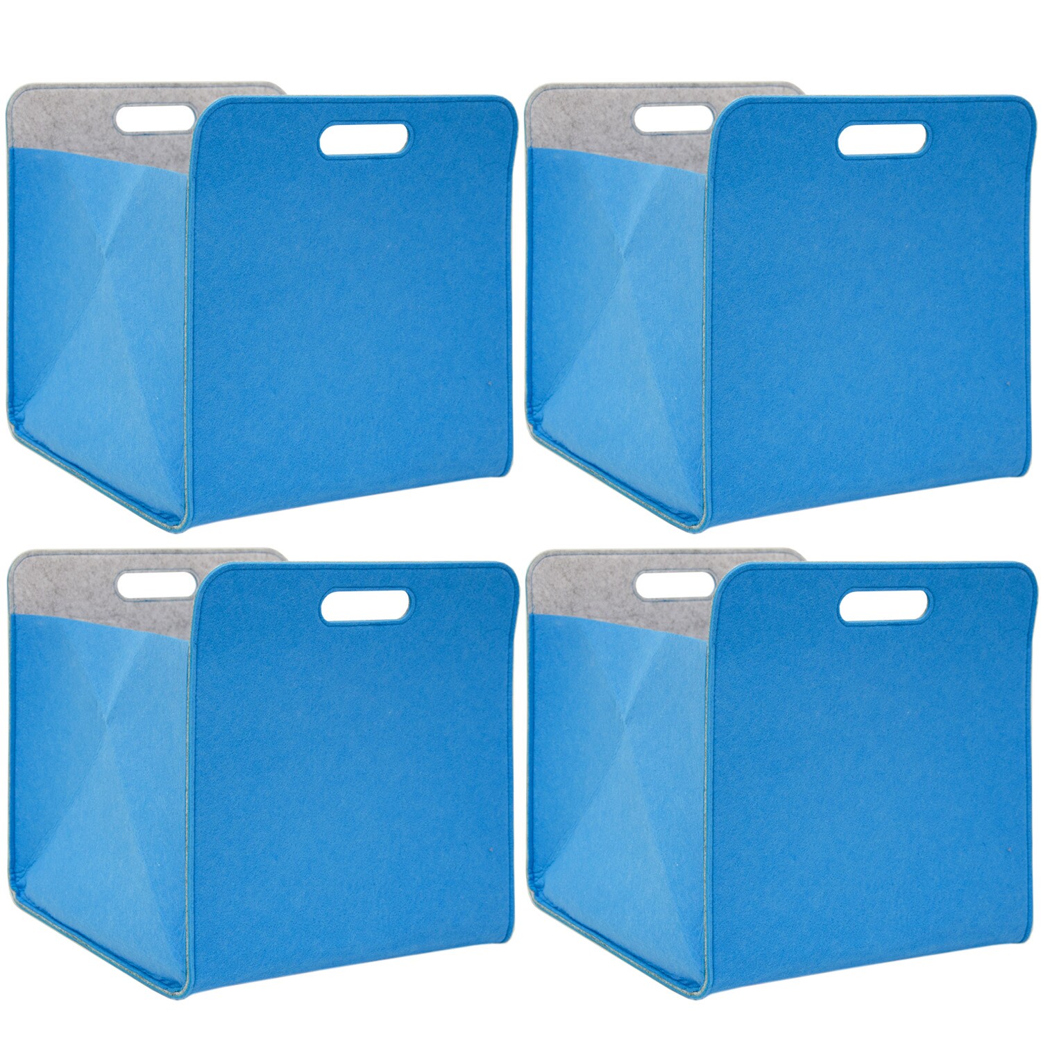 4er Set Filz Aufbewahrungsbox 33x33x38 cm Kallax Filzkorb Regal Einsatz Box Blau 