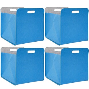 4er Set Filz Aufbewahrungsbox 33x33x38 cm Kallax Filzkorb Regal Einsatz Box Blau 