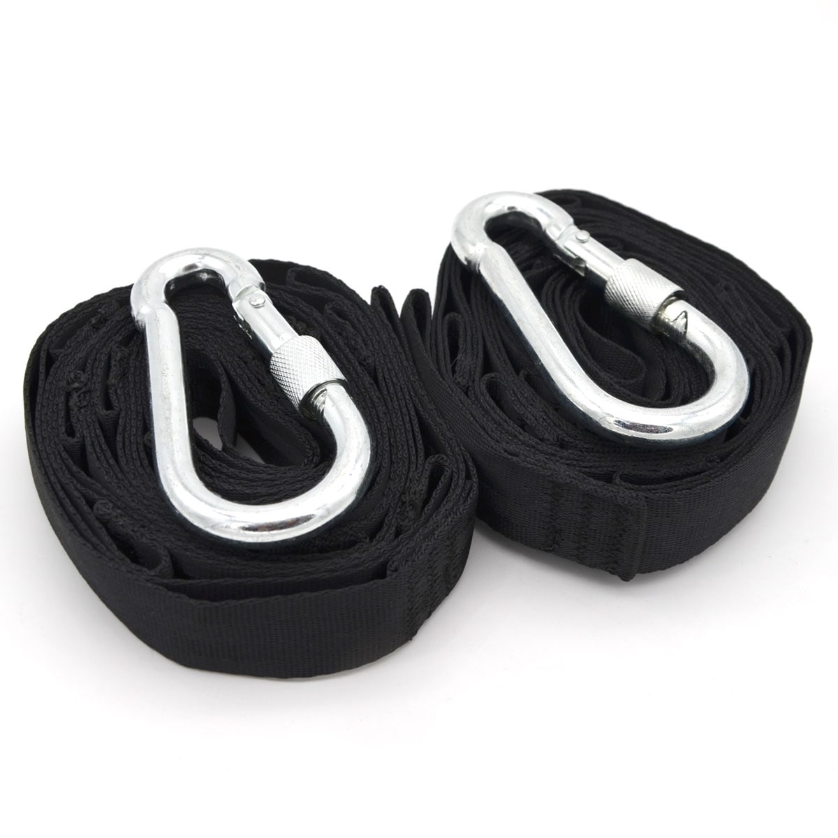 300kg H&auml;ngematten Befestigung 2 Gurte 280x2,5cm Baum Gurt Set Aufh&auml;ngung Schwarz 