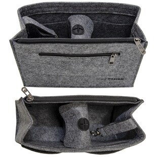 Handtaschen Organizer 23x10x16 cm Filz Tasche Innentasche Taschen Einsatz S Grau 