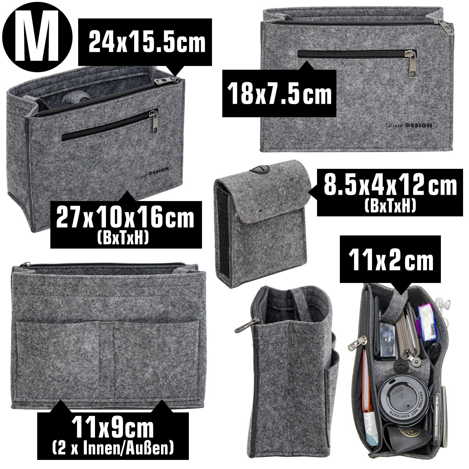 Dependable Nachttisch-Organizer – Mit 7 Fächern, Für Fernbedienung, Handy, Brille, Maße 35,6x24,6 Cm