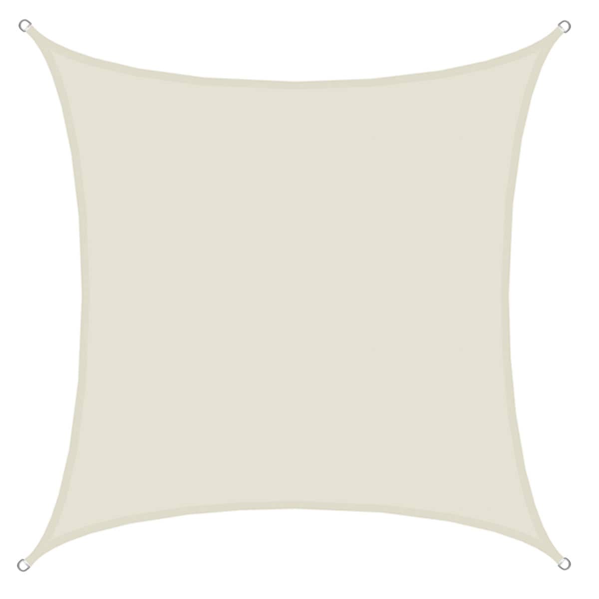 UPF50+ Sonnensegel 4x4 Polyester Quadratisch Wasserabweisend Garten Balkon Beige 