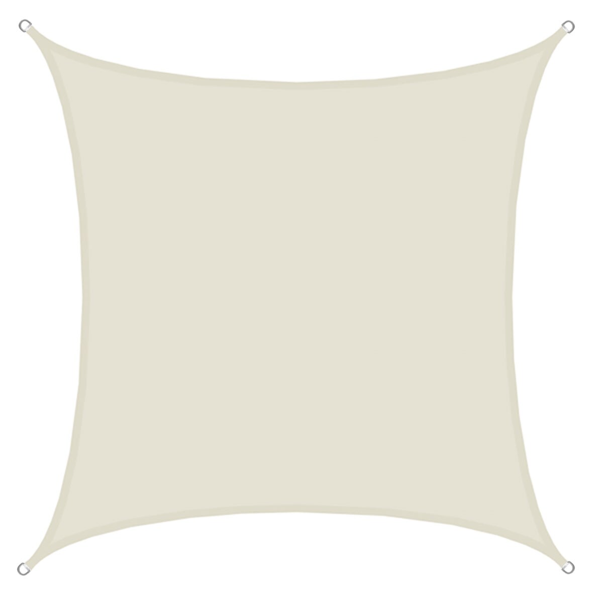 UPF50+ Sonnensegel 4x4 Polyester Quadratisch Wasserabweisend Garten Balkon Beige