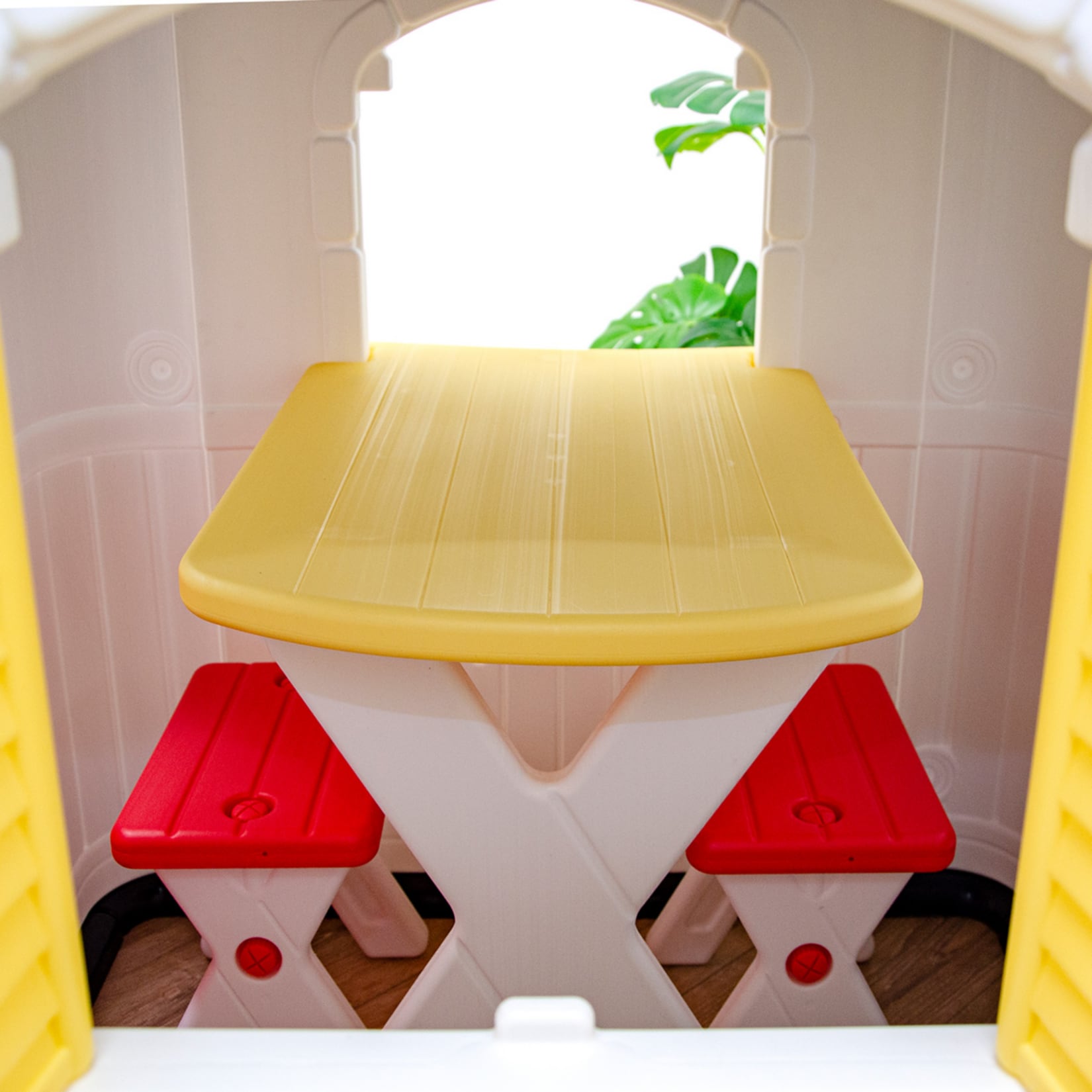 Spielhaus Holz Outsunny Spielhaus Für Kinder Holz Kinderspielhaus Mit Fenster Gartenhaus Kunststoff