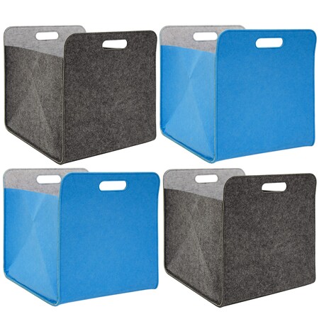 4er Set Filz Filzkorb Kallax cm Blau 33x33x38 Box bei online bestellen Marktkauf Regal Aufbewahrungsbox Grau