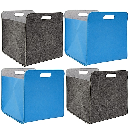 4er Set Filz Aufbewahrungsbox 33x33x38 cm Kallax Filzkorb Regal Box Grau  Blau bei Marktkauf online bestellen