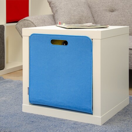 Marktkauf online Kallax Aufbewahrungsbox bei Grau 4er Regal 33x33x38 cm Box Filzkorb bestellen Set Filz Blau