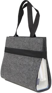 Filz Ordnertasche Trageriemen 31x34x9 cm Ordnerhülle Unitasche Ordnermappe Grau 