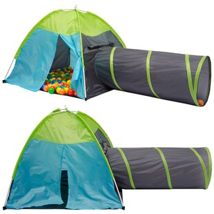 Spielzelt Kinderzelt mit Tunnel NALA | Bällebad Zelt für Drinnen und Draußen | Kinderspielzelt inkl. 